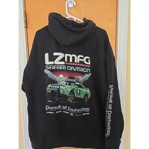 Lzmfg Safari Division GTR Hoodie Mens Large Black Pursuit Of Perfection Graphic